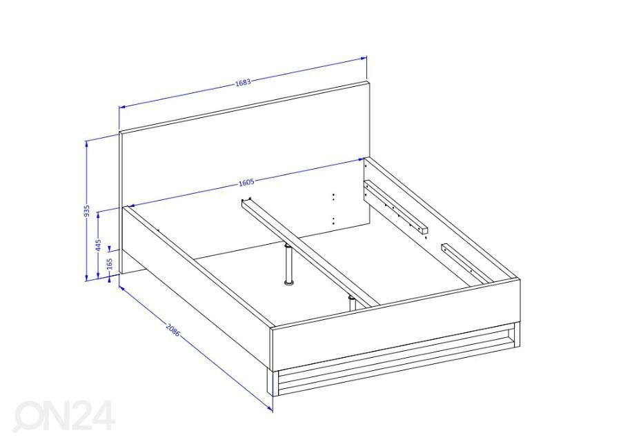 Sänky 160x200 cm kuvasuurennos mitat