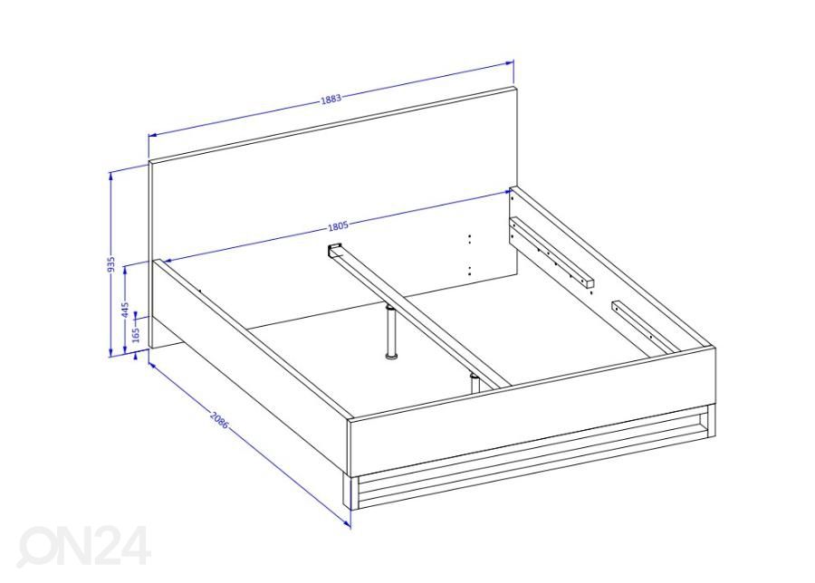 Sänky 180x200 cm kuvasuurennos mitat