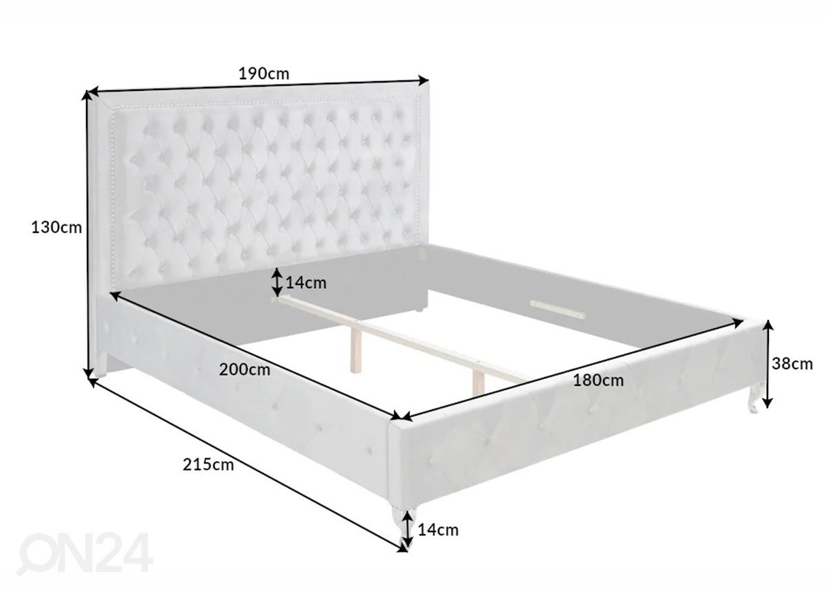 Sänky Extravagancia, 180x200 cm kuvasuurennos mitat