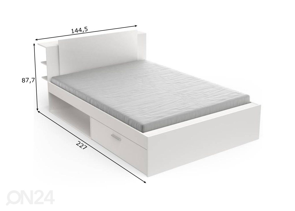 Sänky Life vuodevaatelaatikoilla 140x190/200 cm kuvasuurennos mitat