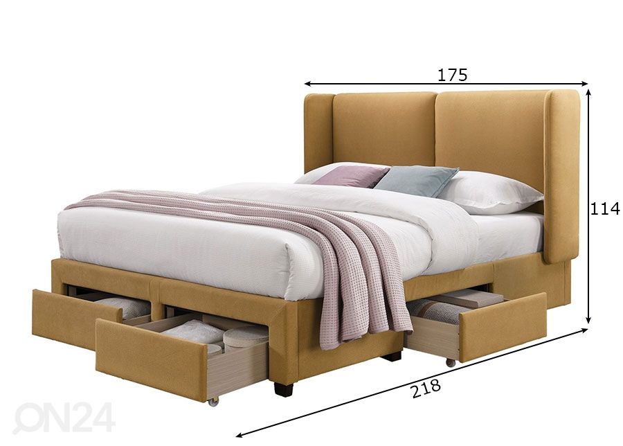 Sänky Sugi 160x200 cm kuvasuurennos mitat