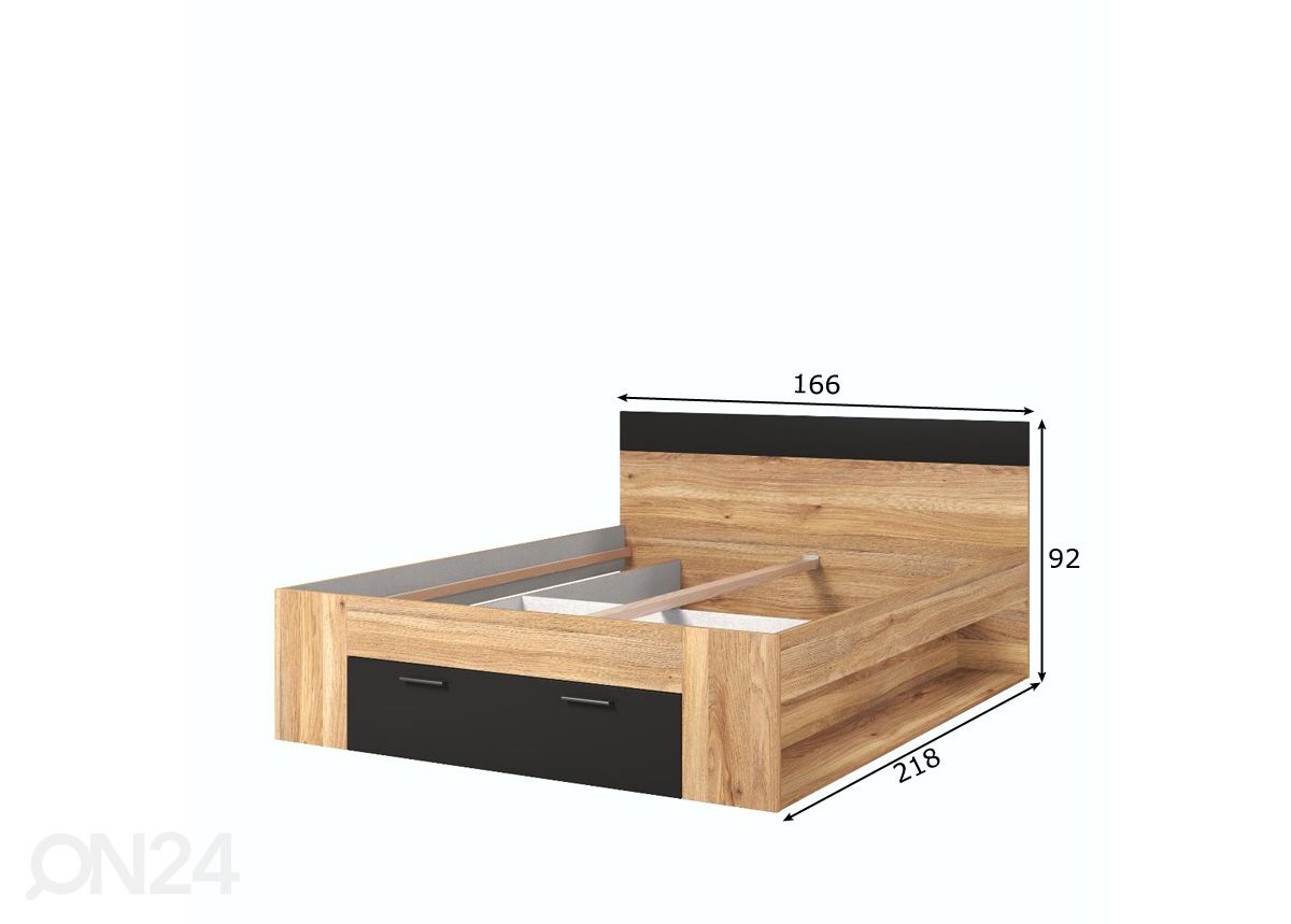Sänky vuodevaatelaatikolla Betty 160x200 cm kuvasuurennos mitat