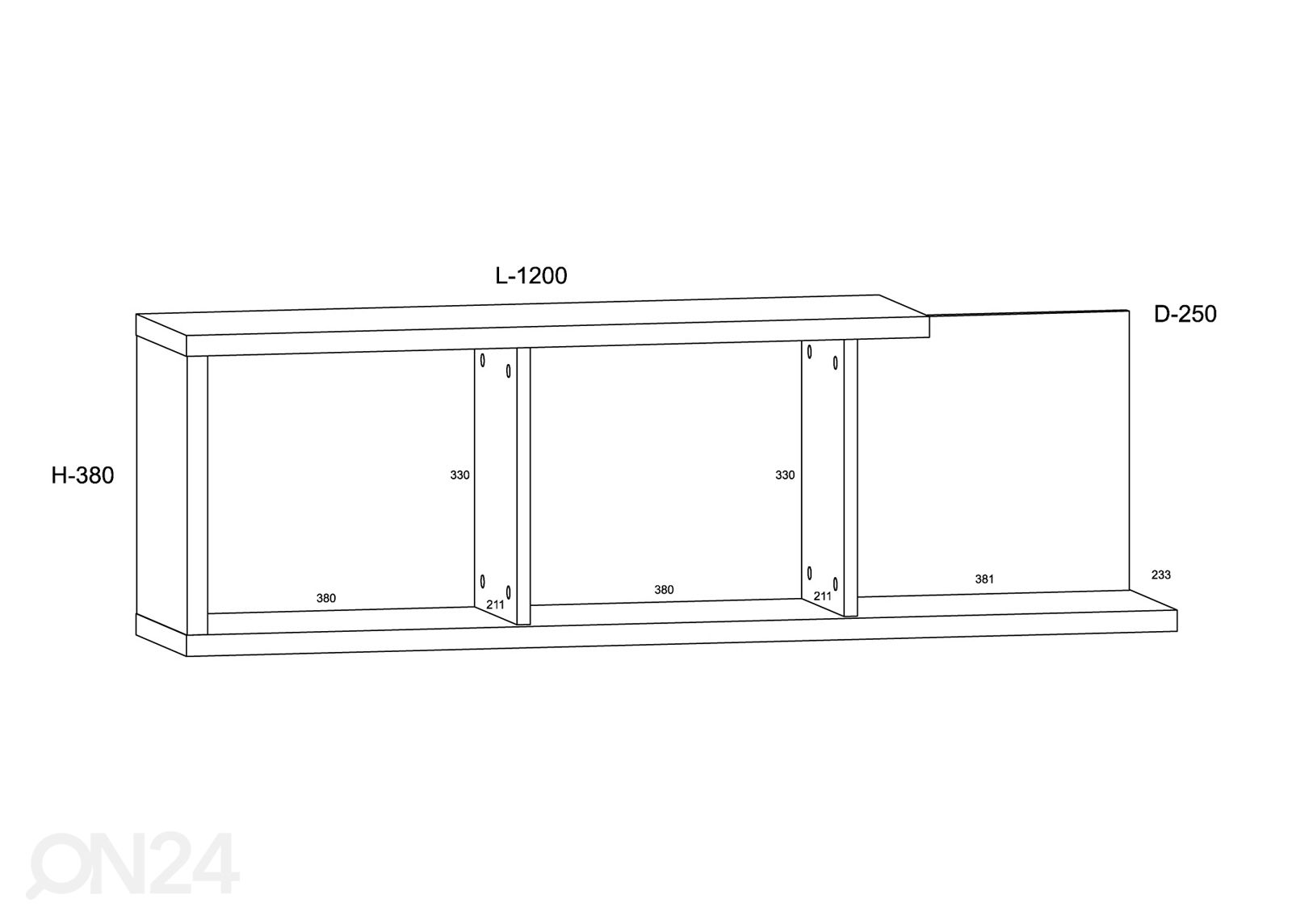 Seinähylly 120 cm kuvasuurennos mitat