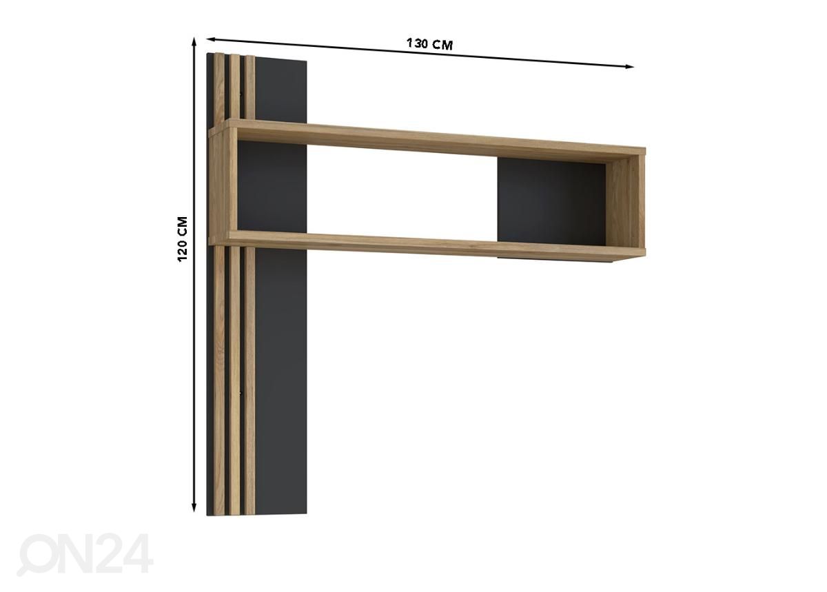 Seinähylly 130 cm kuvasuurennos mitat