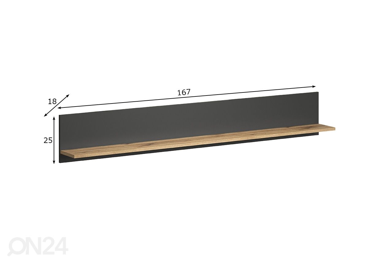 Seinähylly Esteban 167 cm kuvasuurennos mitat