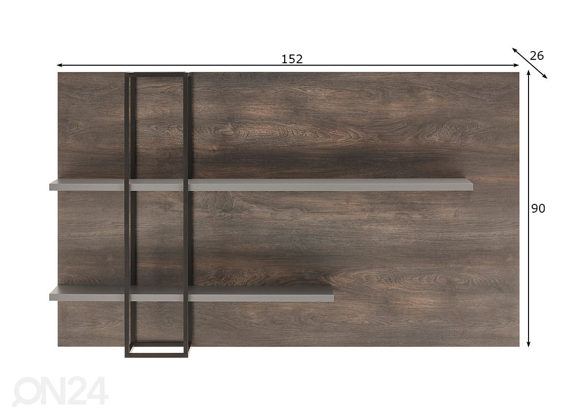 Seinähylly Largo 152 cm kuvasuurennos mitat