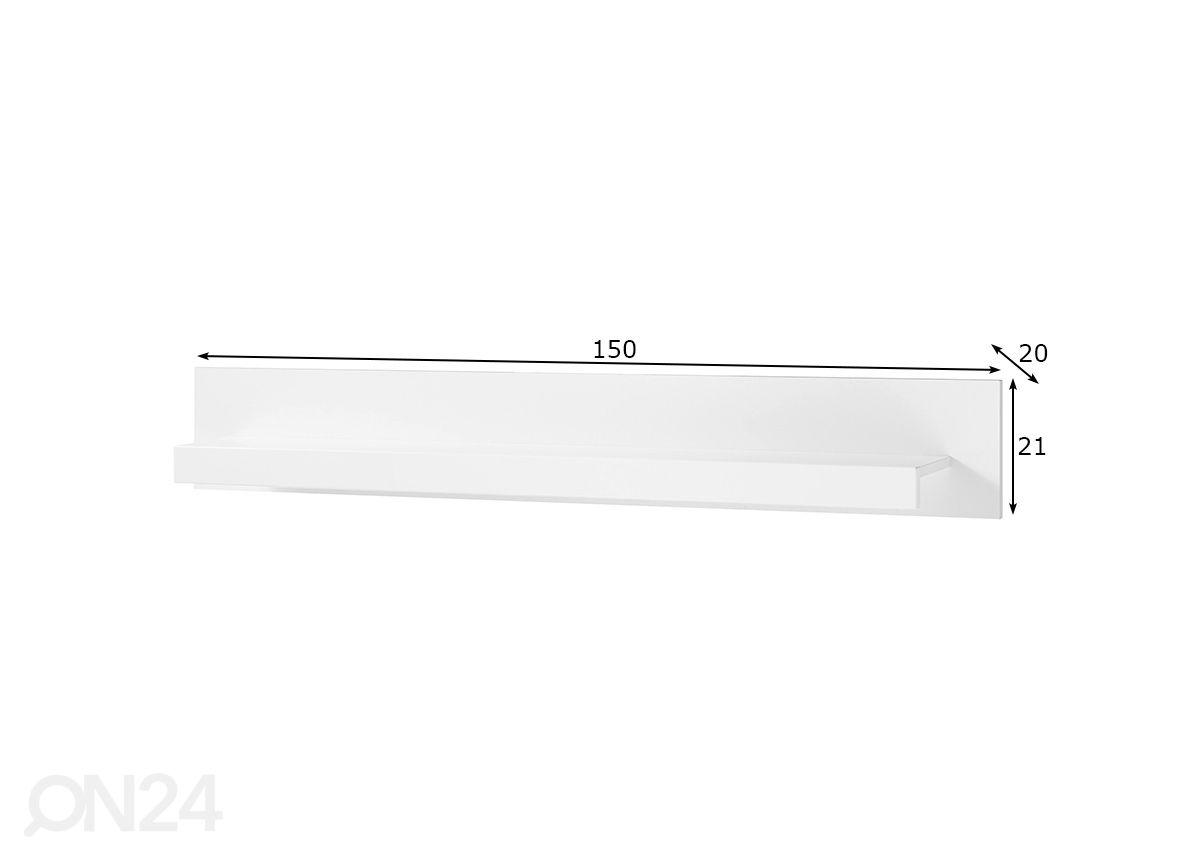 Seinähylly Meran 150 cm kuvasuurennos mitat