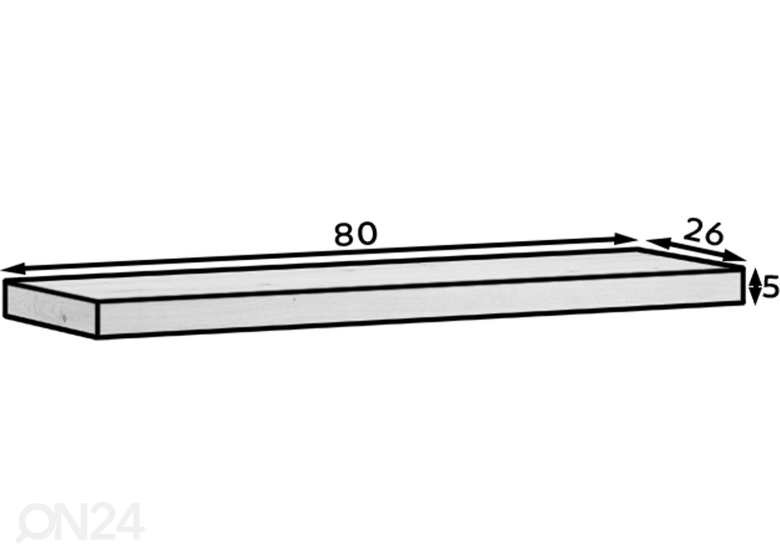 Seinähylly Porty 80 cm kuvasuurennos mitat