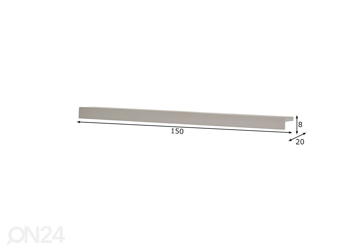 Seinähylly Scara 150 cm kuvasuurennos mitat