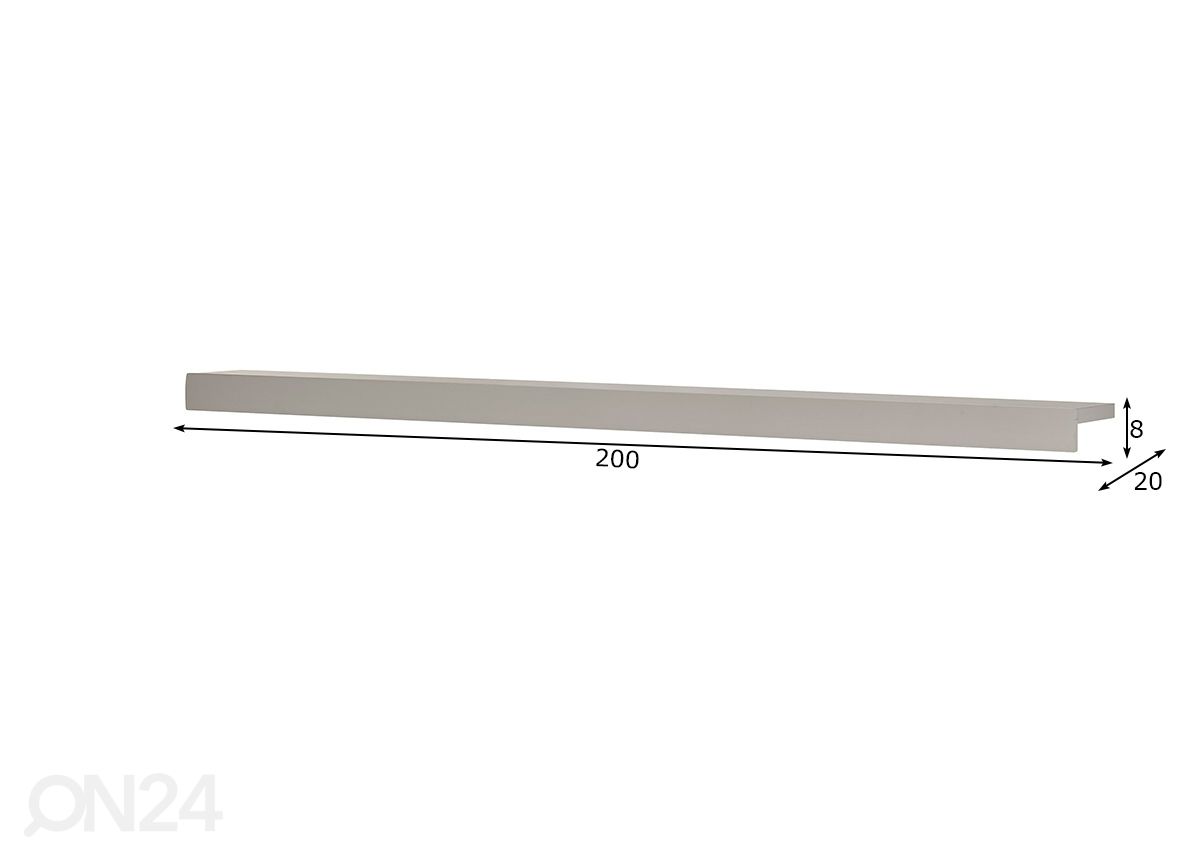 Seinähylly Scara 200 cm kuvasuurennos mitat