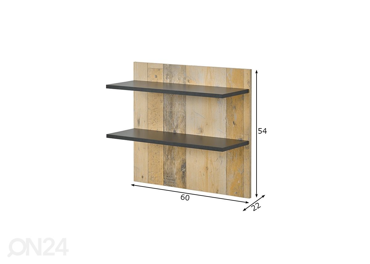 Seinähylly Sherwood 60 cm kuvasuurennos mitat