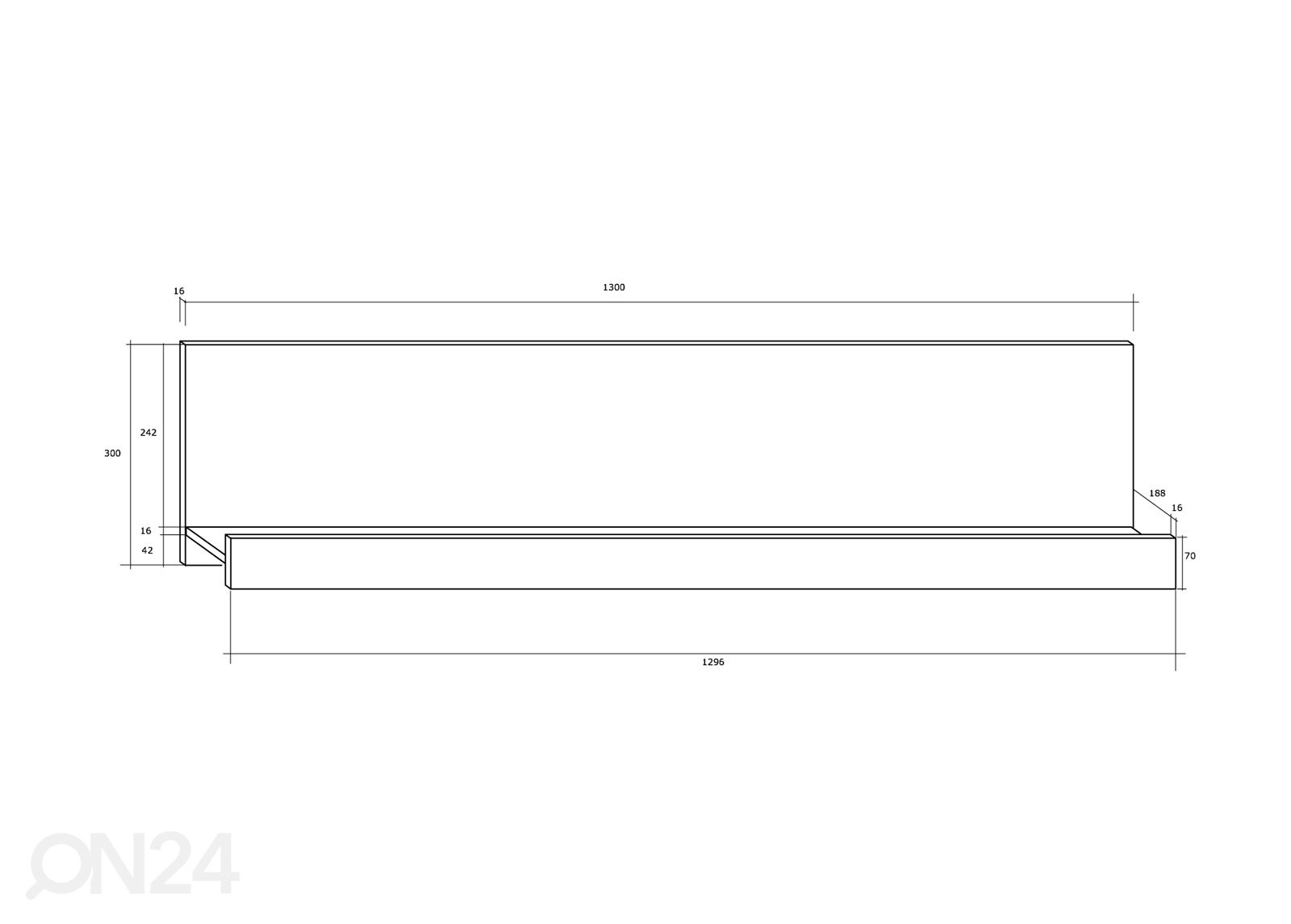 Seinähylly Skibbereen 130 cm kuvasuurennos mitat