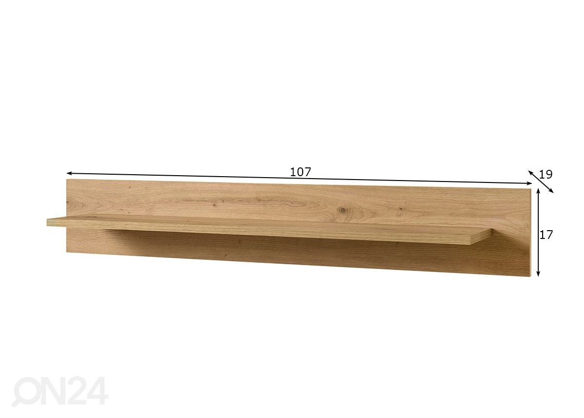 Seinähylly Torge 107 cm kuvasuurennos mitat