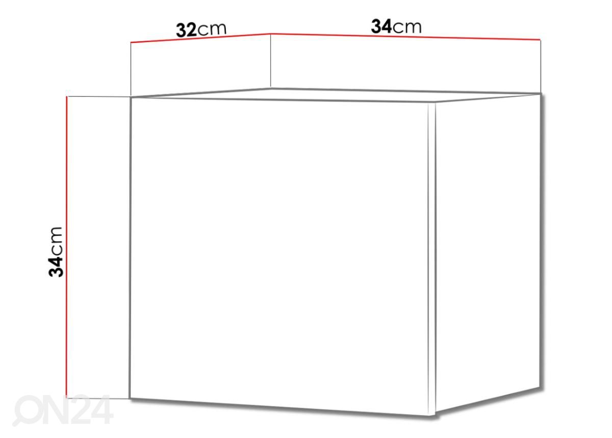 Seinäkaappi 34 cm kuvasuurennos mitat