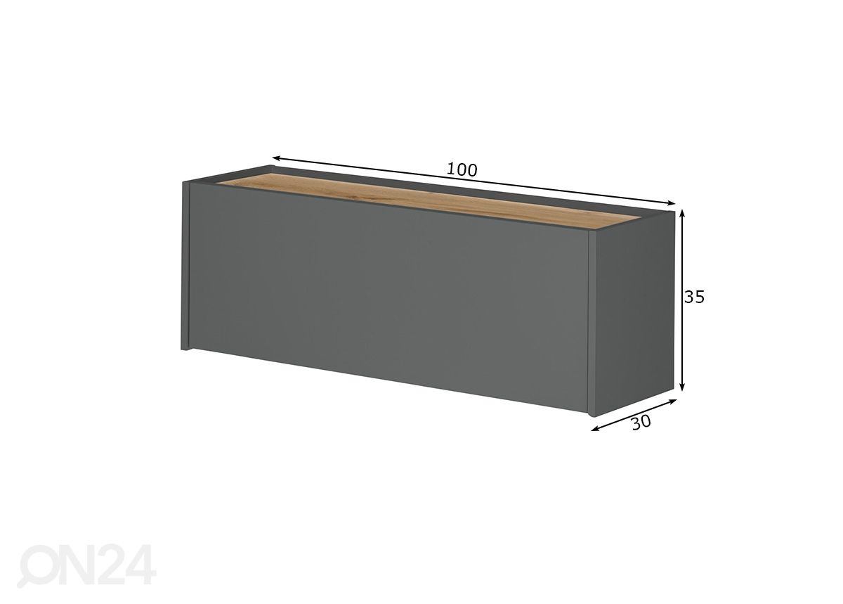 Seinäkaappi City 100 cm kuvasuurennos mitat