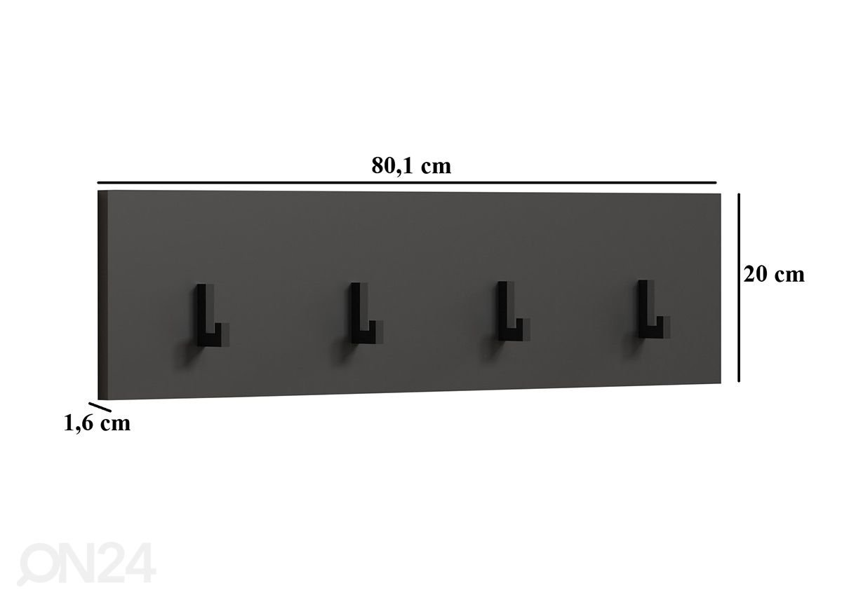 Seinänaulakko Esteban 80 cm kuvasuurennos mitat