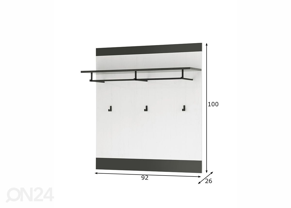 Seinänaulakko Sherwood 92 cm kuvasuurennos mitat