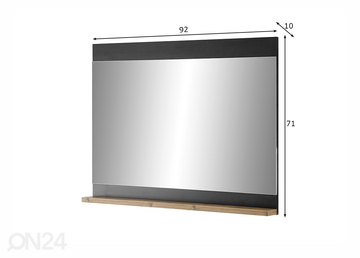 Seinäpeili Brügge 92 cm kuvasuurennos mitat