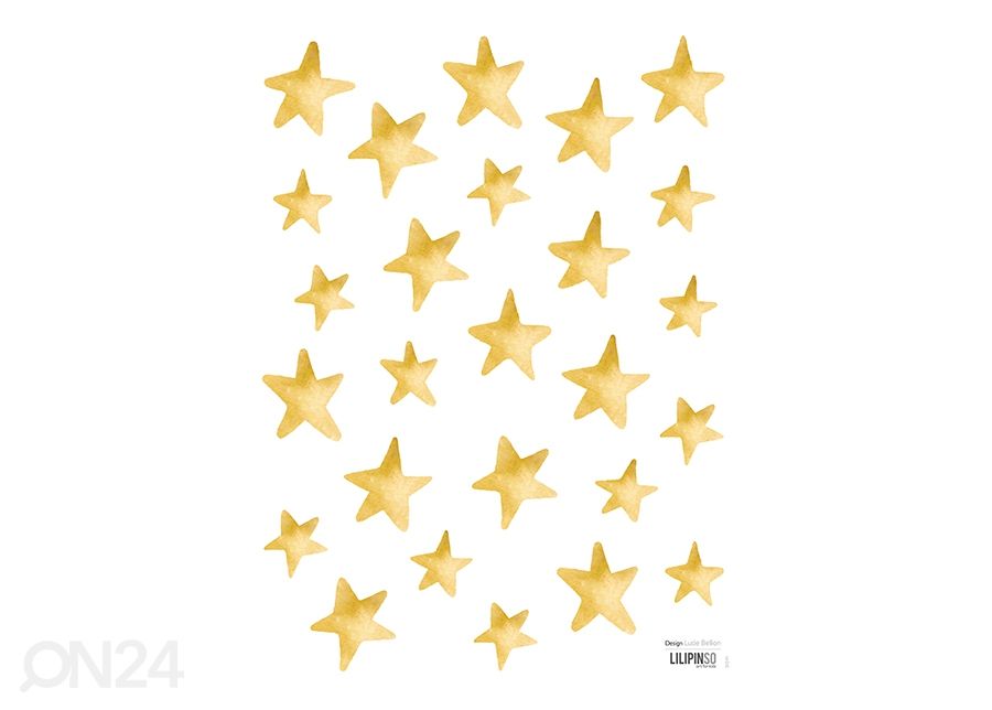Seinätarra kultaiset tähdet, 26 kpl kuvasuurennos