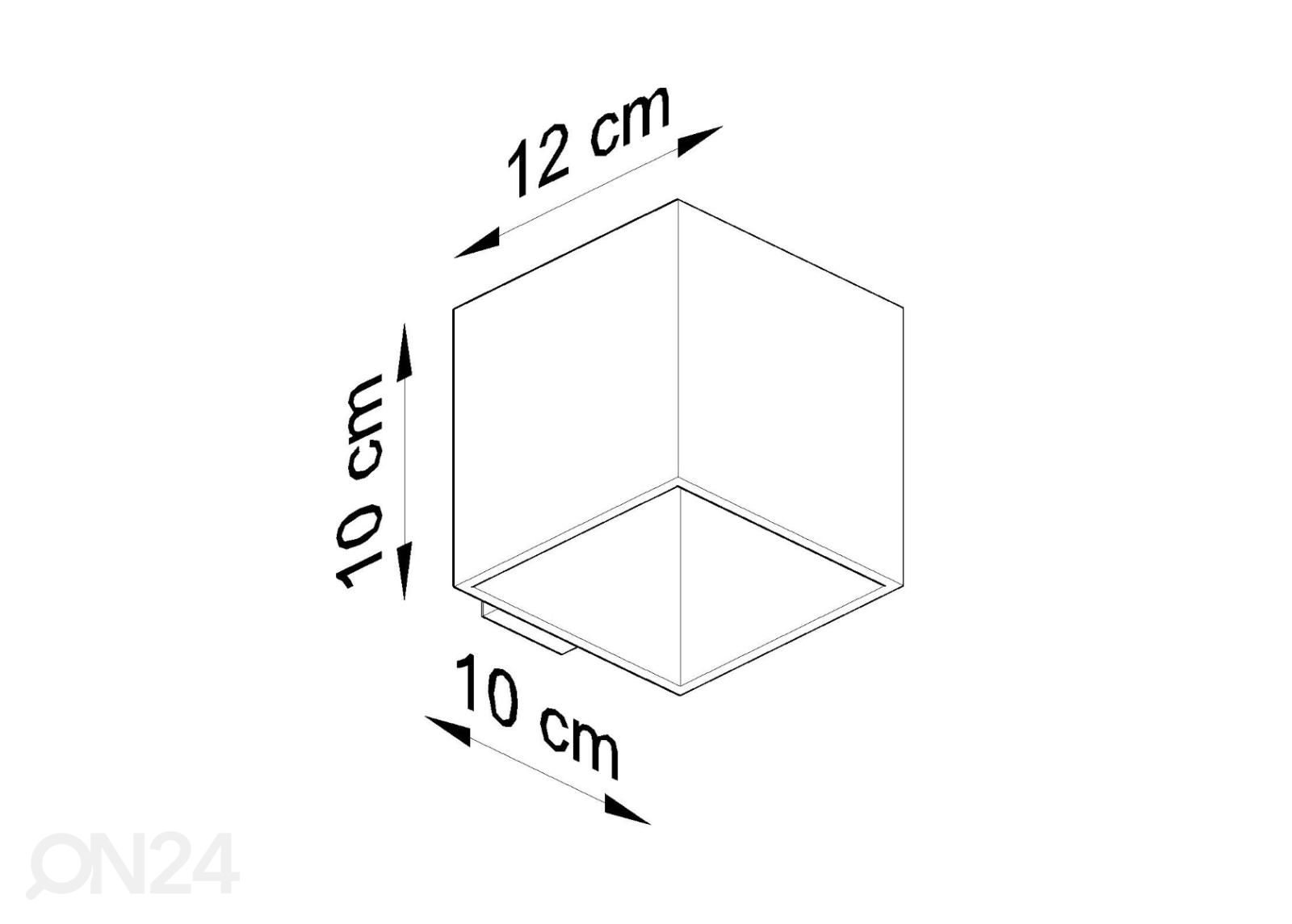 Seinävalaisin Quad 1, harmaa kuvasuurennos mitat