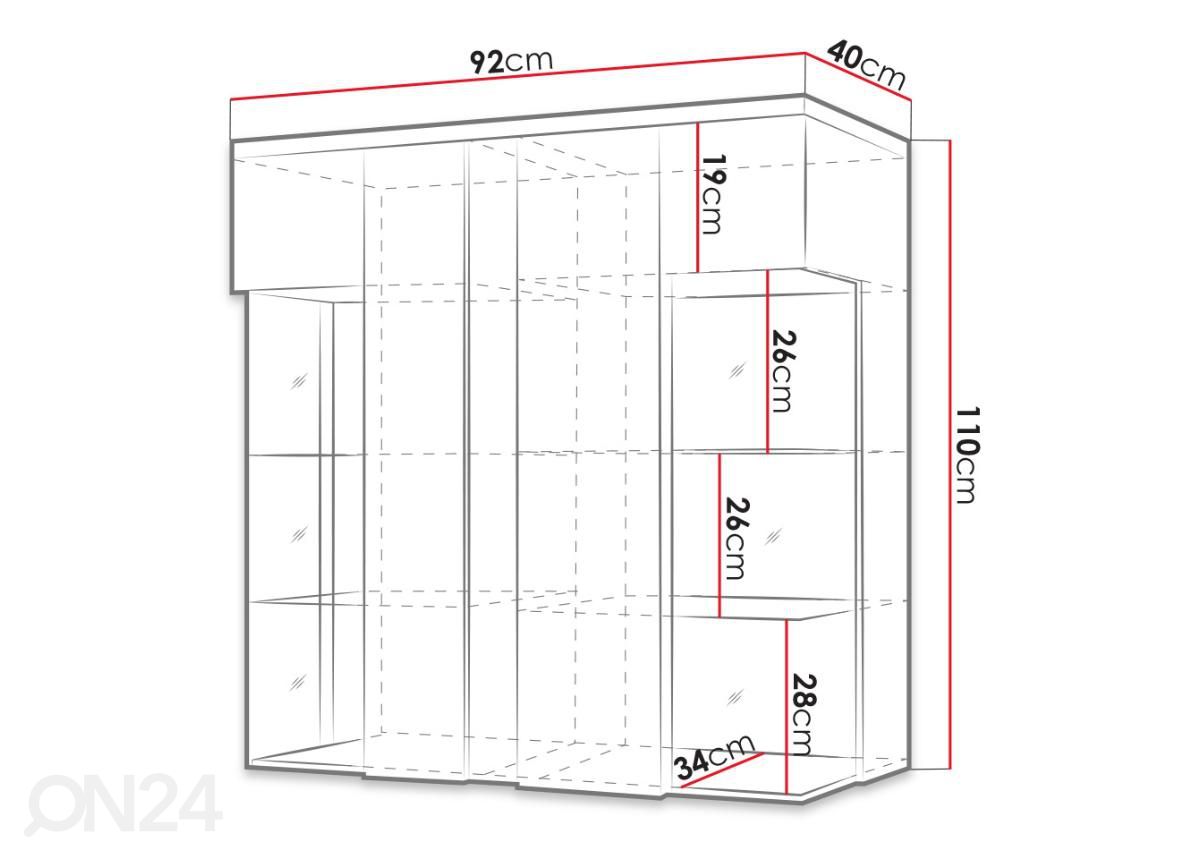 Seinävitriini 90 cm kuvasuurennos mitat