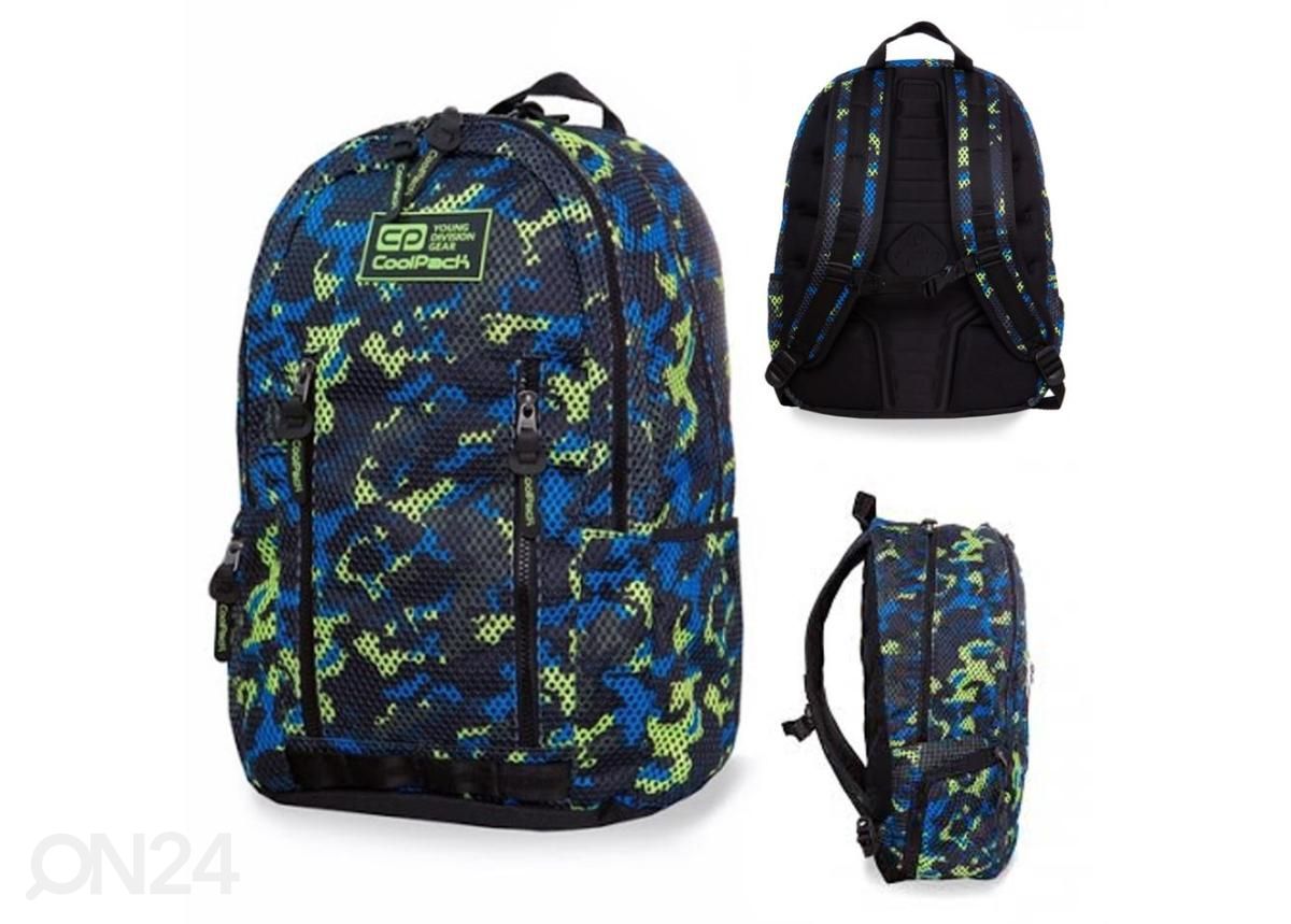 Selkäreppu CoolPack Impact II Camo Mesh, keltainen kuvasuurennos