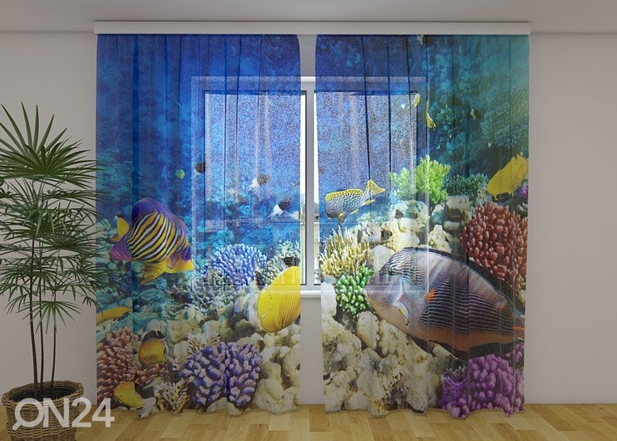 Sifonki-kuvaverho SEA FAIRY TALE 240x220 cm kuvasuurennos