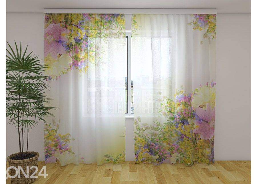 Sifonki-kuvaverho SUMMER FIELD FLOWERS 240x220 cm kuvasuurennos