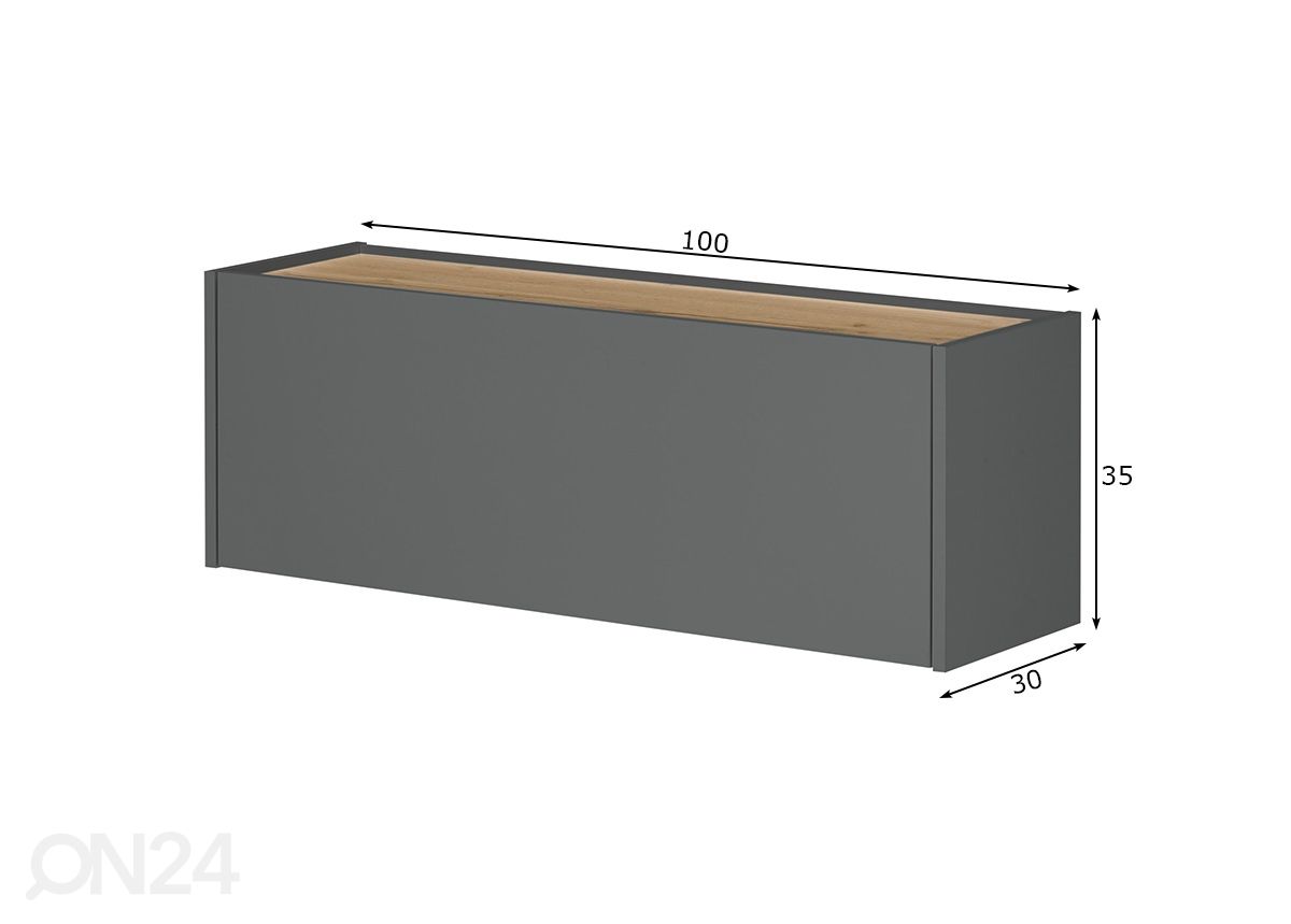 Sihteerin kaappi City 100 cm kuvasuurennos mitat