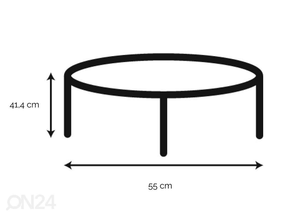 Sivupöytä Alta Ø 55 cm kuvasuurennos mitat