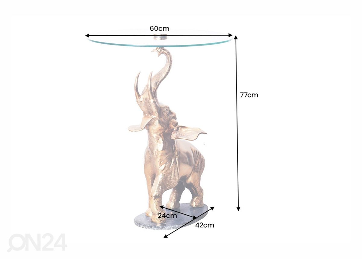 Sivupöytä Elephant Ø 60 cm kuvasuurennos mitat