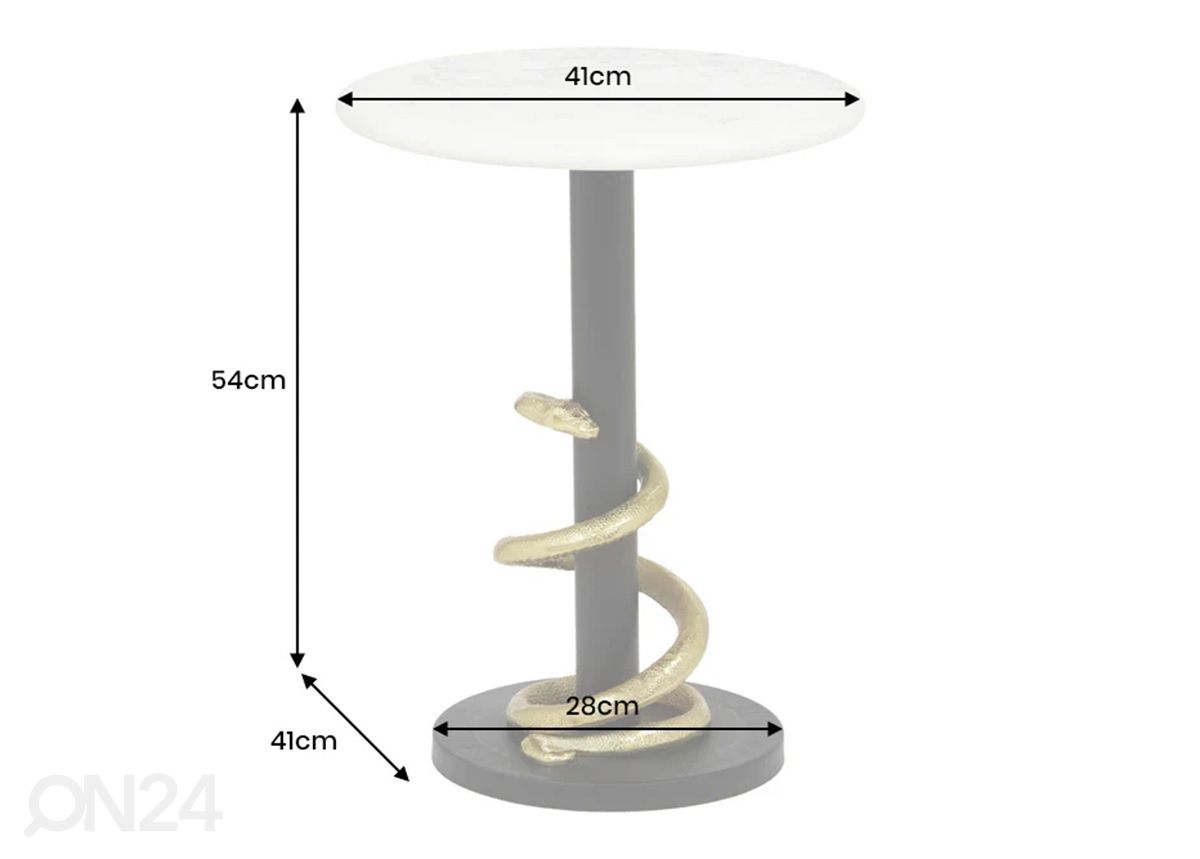 Sivupöytä Snake Ø 41 cm kuvasuurennos mitat