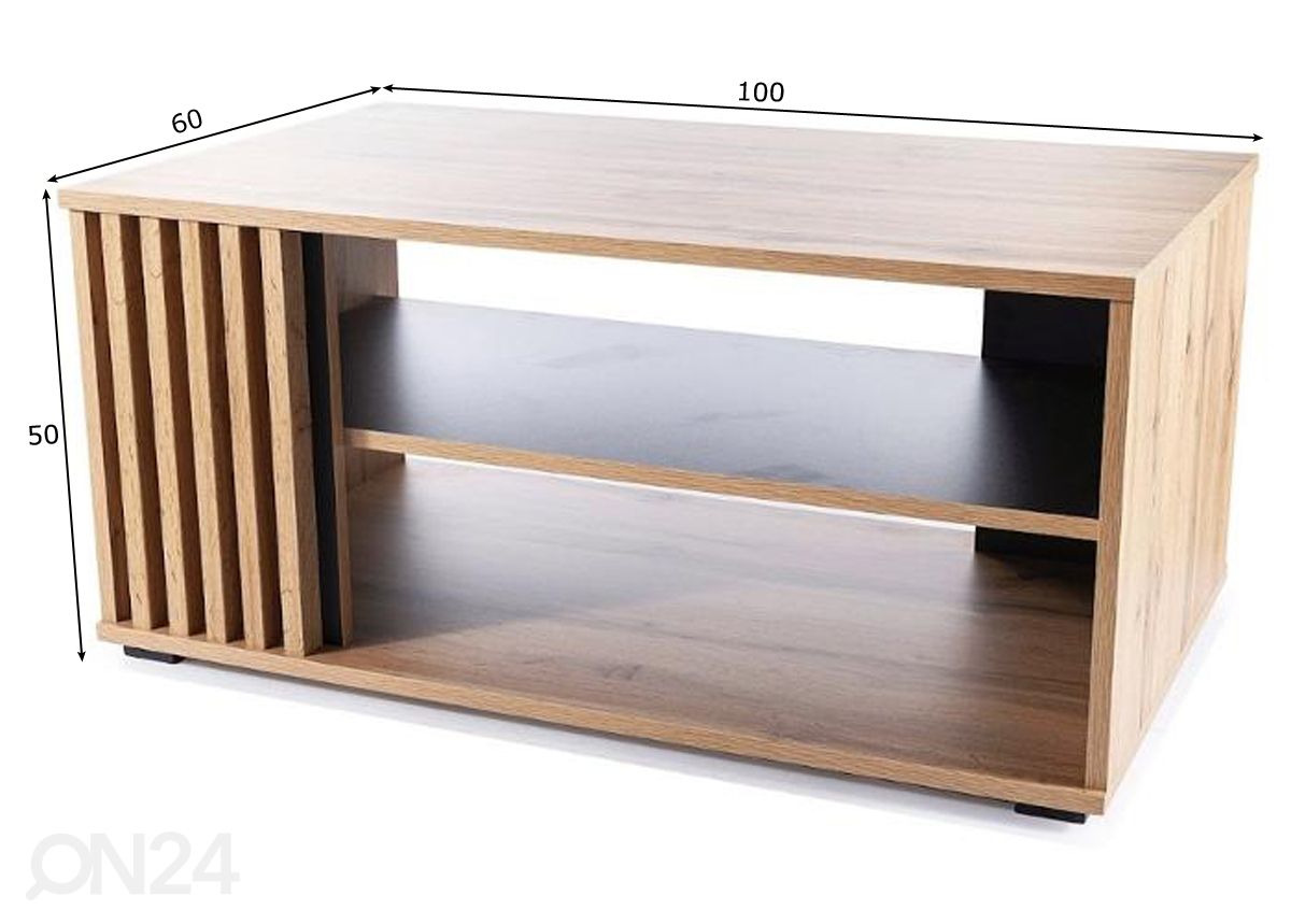 Sohvapöytä 100x60 cm kuvasuurennos mitat