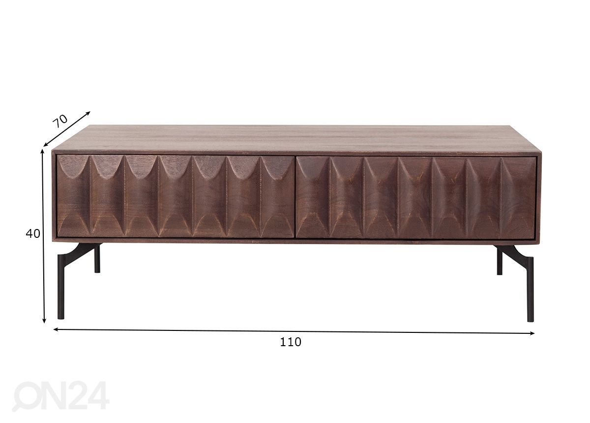 Sohvapöytä 110x70 cm kuvasuurennos mitat