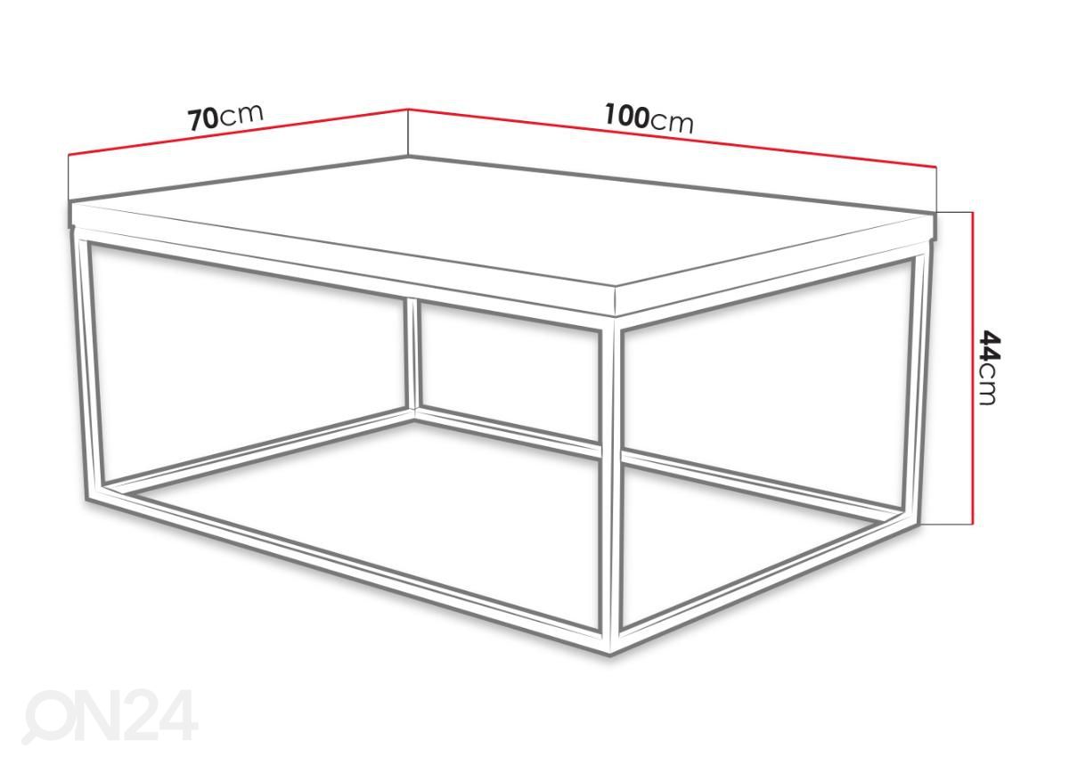 Sohvapöytä kuvasuurennos mitat