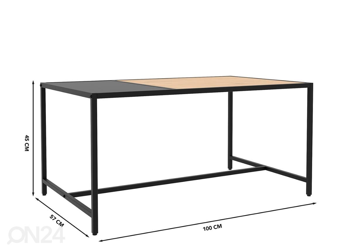 Sohvapöytä 57x100 cm kuvasuurennos mitat