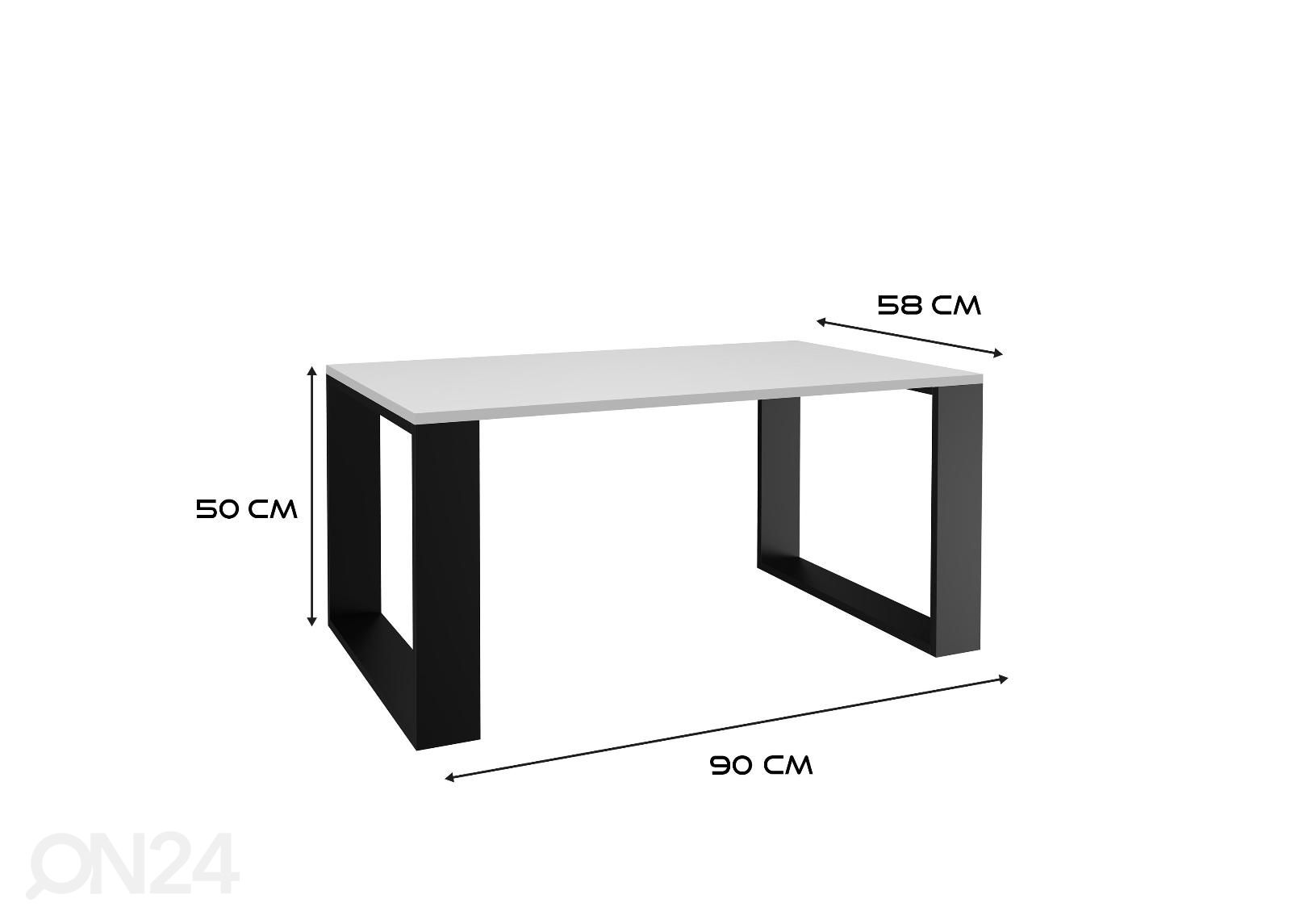 Sohvapöytä 58x90 cm kuvasuurennos mitat