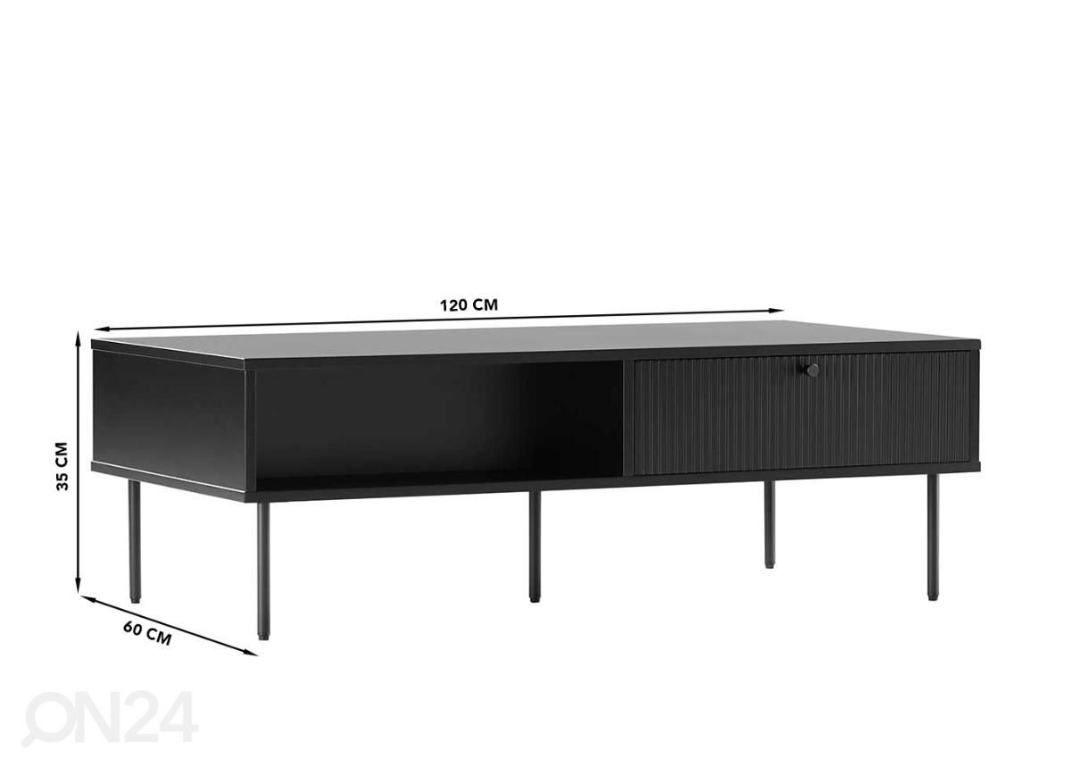Sohvapöytä 60x120 cm kuvasuurennos mitat