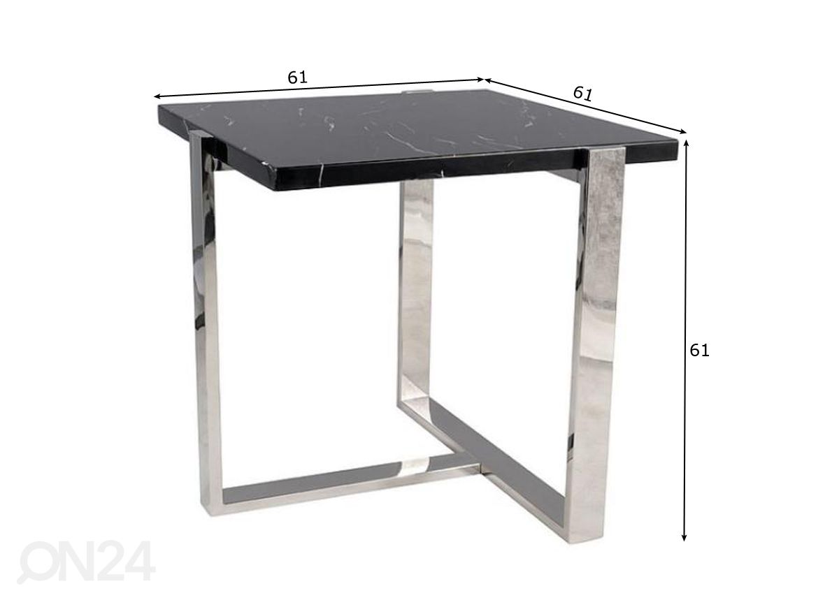 Sohvapöytä 61x61 cm kuvasuurennos mitat