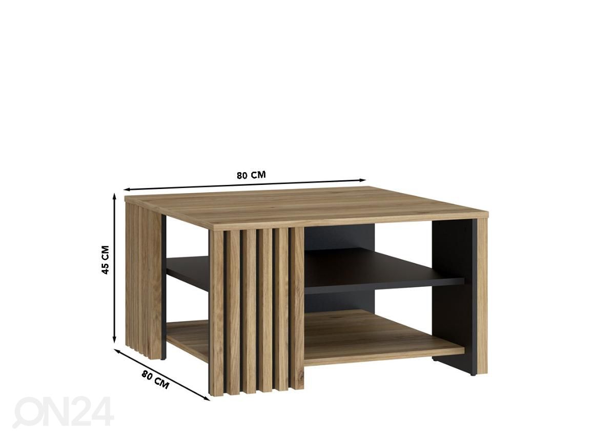 Sohvapöytä 80x80 cm kuvasuurennos mitat