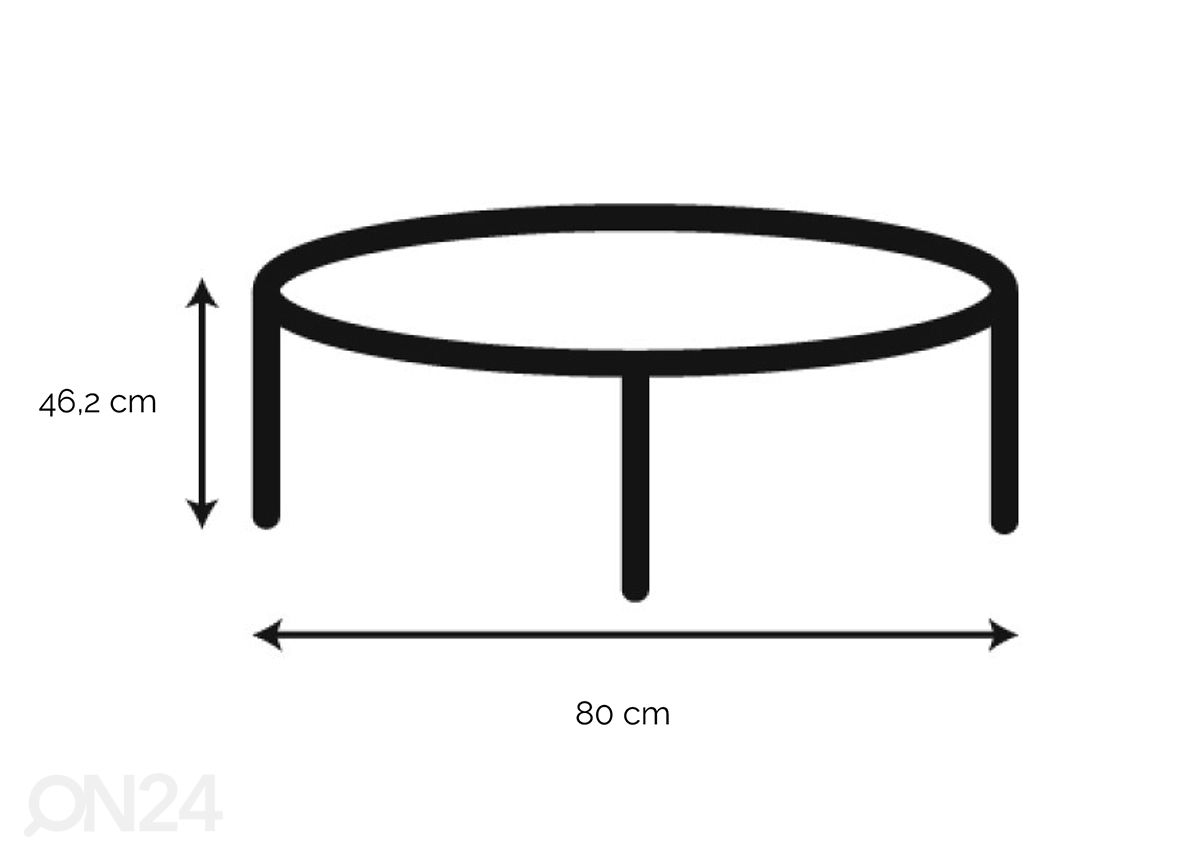 Sohvapöytä Alta Ø 80 cm kuvasuurennos mitat