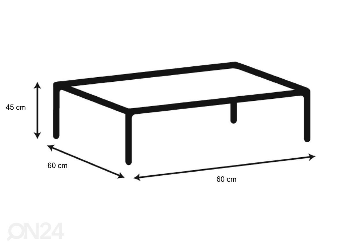 Sohvapöytä Brande 60x60 cm kuvasuurennos mitat