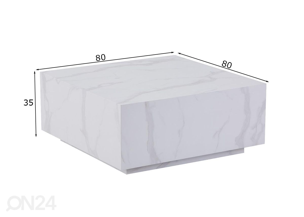 Sohvapöytä Cube II kuvasuurennos mitat