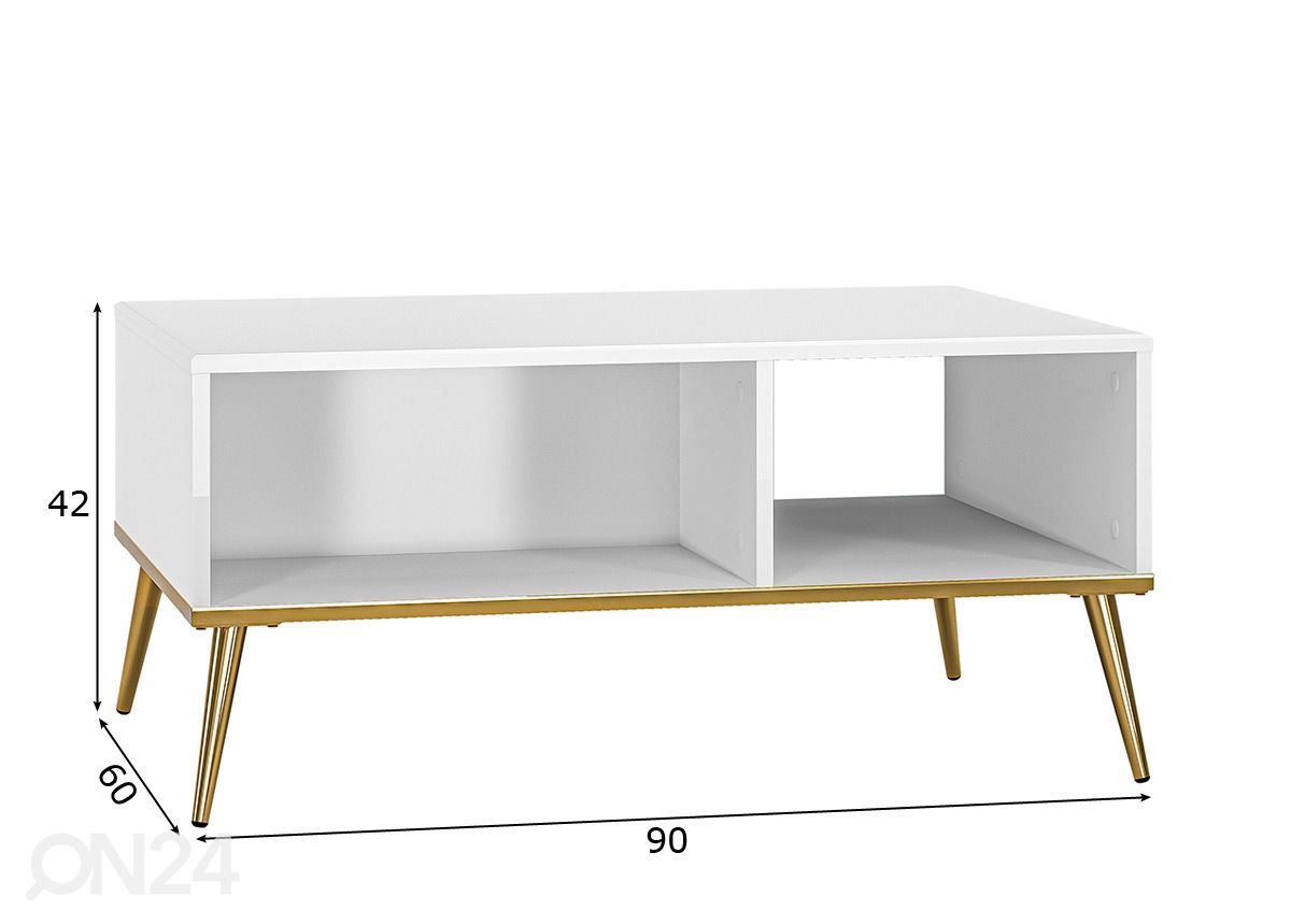Sohvapöytä Gloss 60x90 cm kuvasuurennos mitat