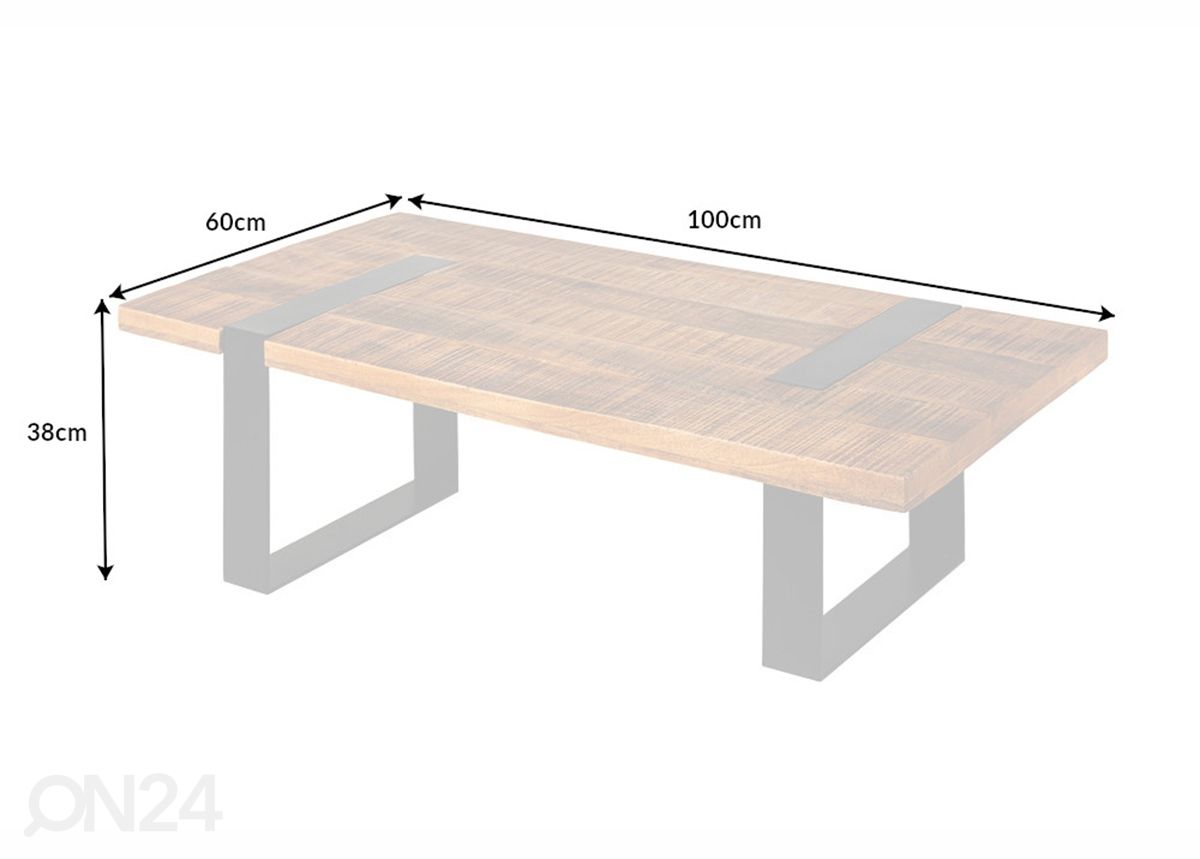Sohvapöytä Iron Craft 60x100 cm kuvasuurennos mitat