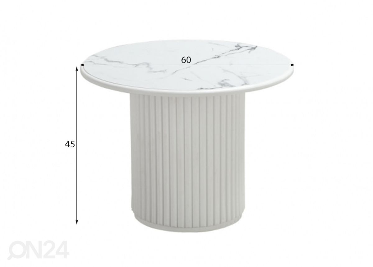 Sohvapöytä Round Ø 60 cm kuvasuurennos mitat