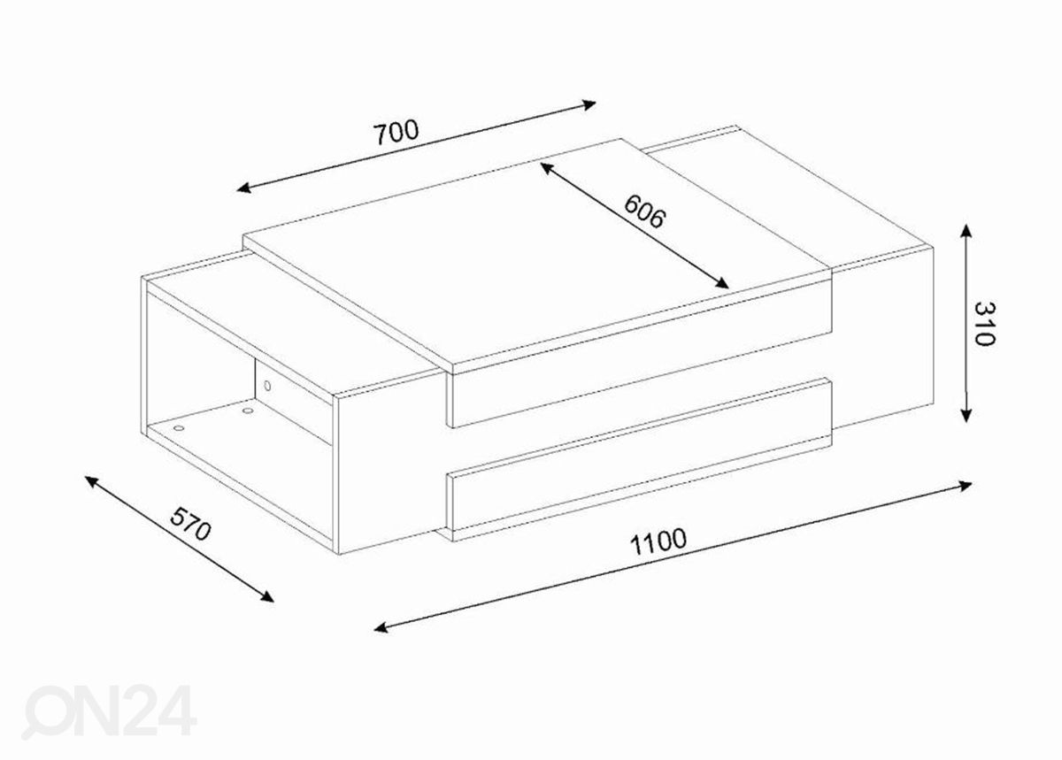 Sohvapöytä Sandstone kuvasuurennos mitat