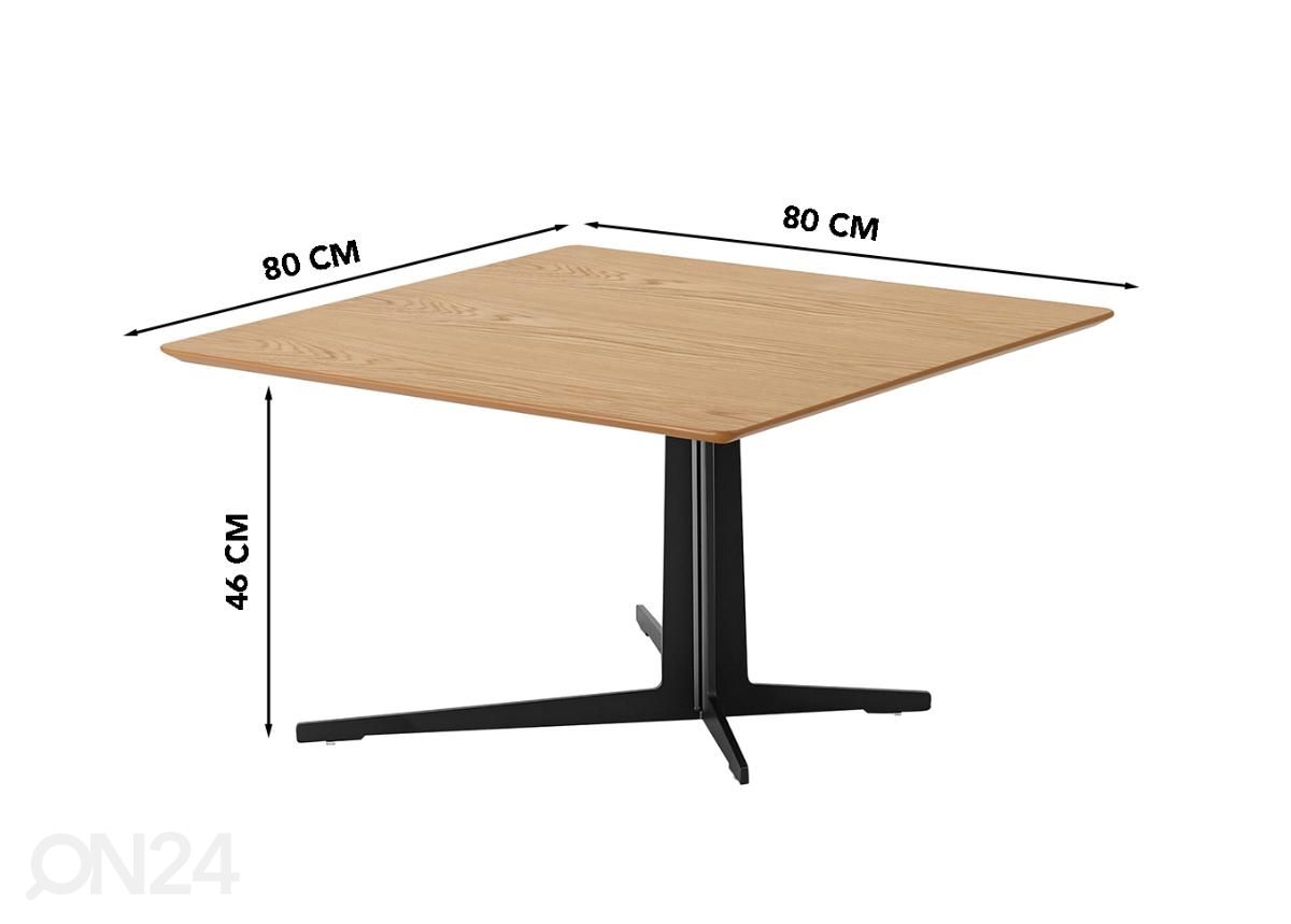 Sohvapöytä/sivupöytä Dante 80x80 cm kuvasuurennos mitat