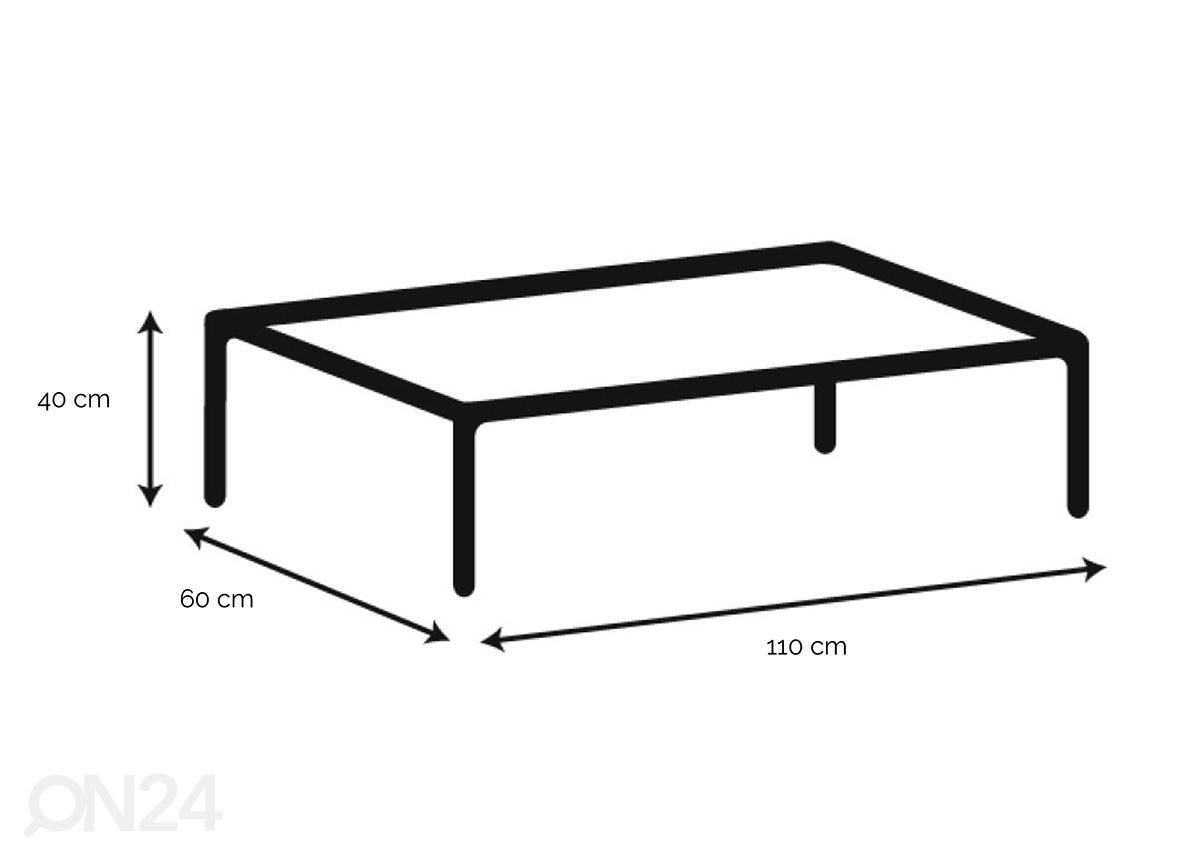 Sohvapöytä Spectral 60x110 cm kuvasuurennos mitat