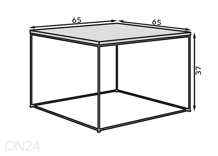 Sohvapöytä Visla 65x65 cm kuvasuurennos mitat